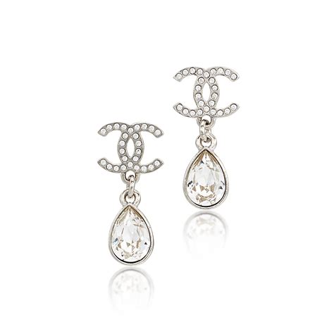 chanel silver earrings|plain silver chanel earrings.